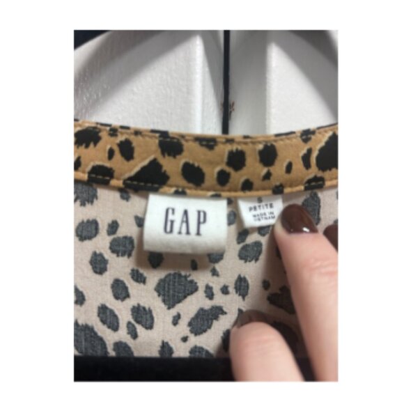 GAP Leopard Print Tiered Swing Dress Women’s Size S Long Sleeve - Picture 3 of 3